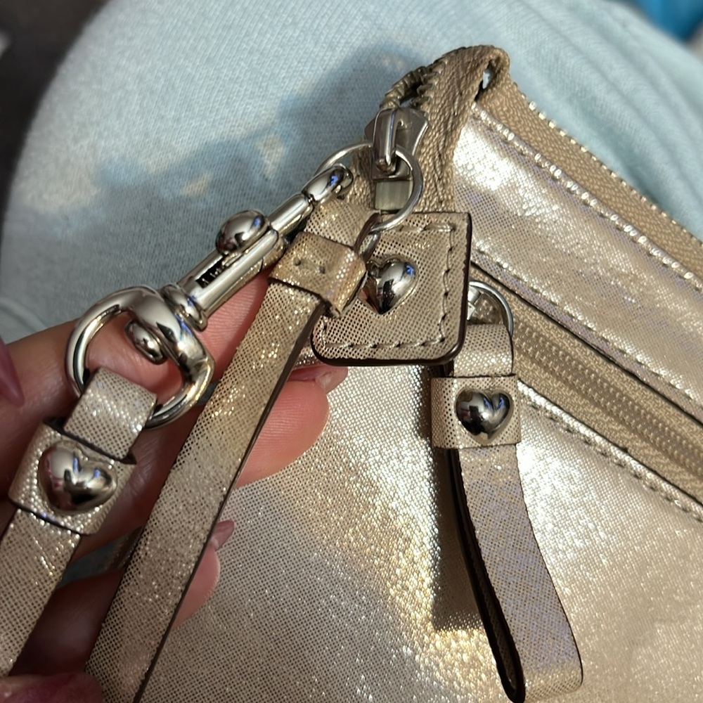 Coach Silvery Champagne Wristlet Wallet - Picture 8 of 8